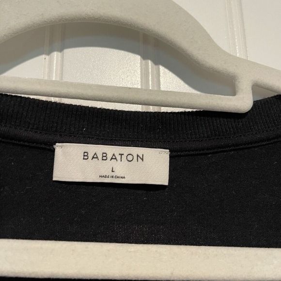 Aritzia Babaton Black Long Sleeve Top Stretchy Knit Size Large - Picture 3 of 5